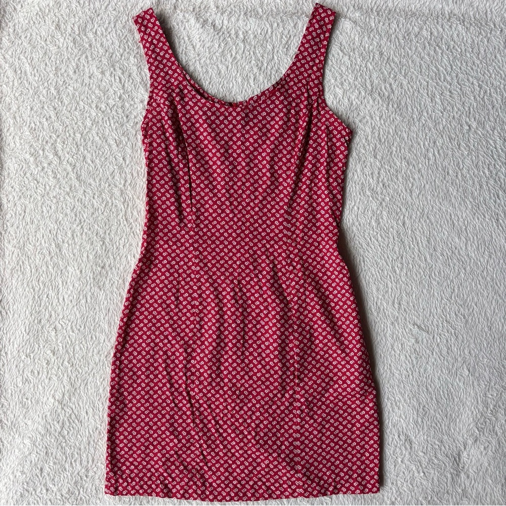 Rampage Vintage Red Floral Sleeveless Mini Dress